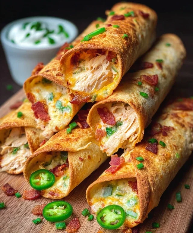 Jalapeno Popper Chicken Taquitos