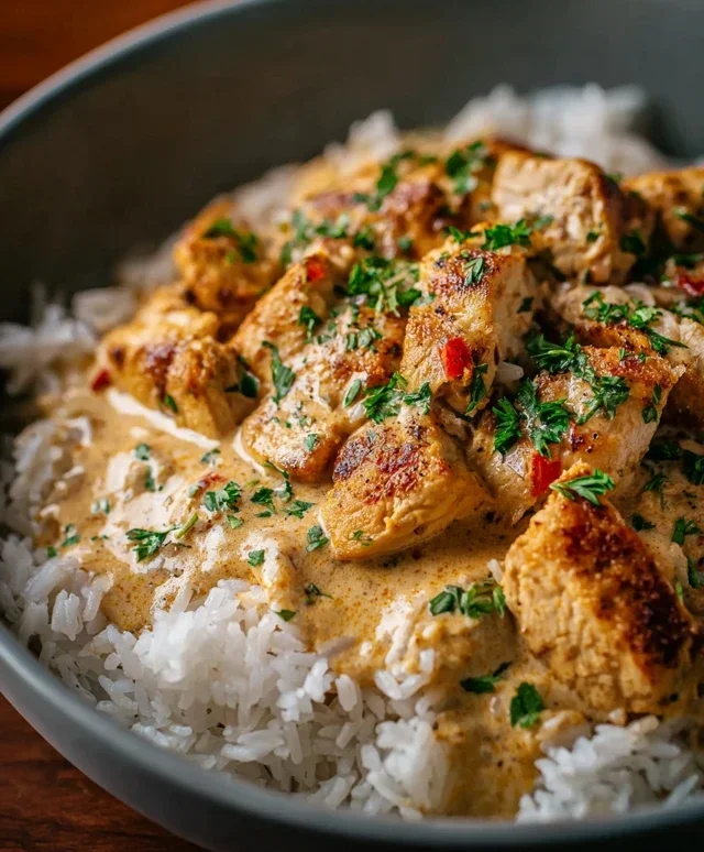 High Protein Creamy Cajun Chicken Rice