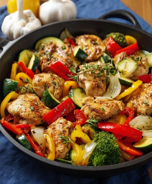 Healthy Chicken and Vegetables Skillet