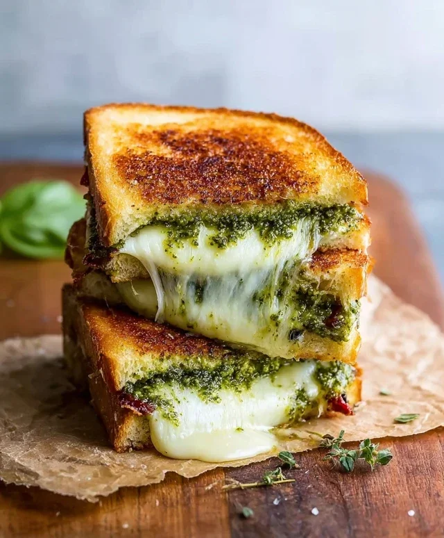 Sourdough Pesto Grilled Cheese