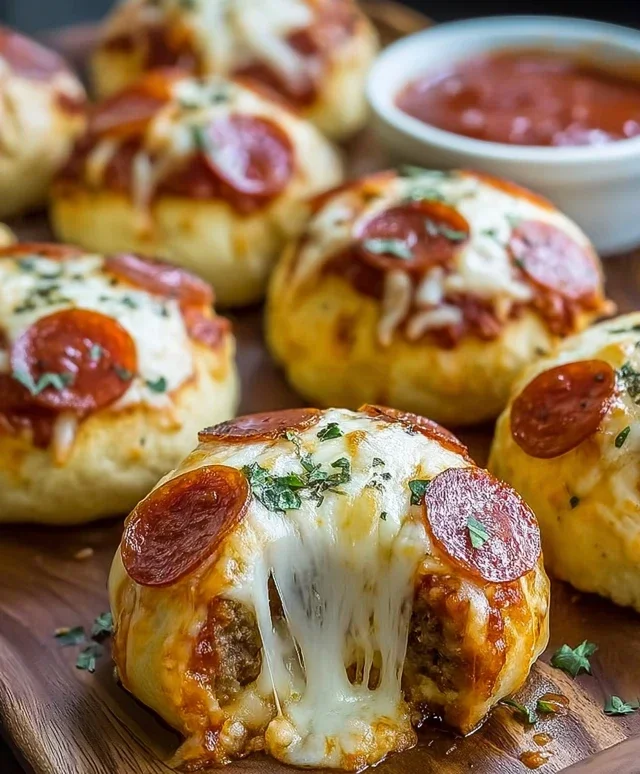 Cheesy Beef Beef Pepperoni Pizza Bombs Recipe