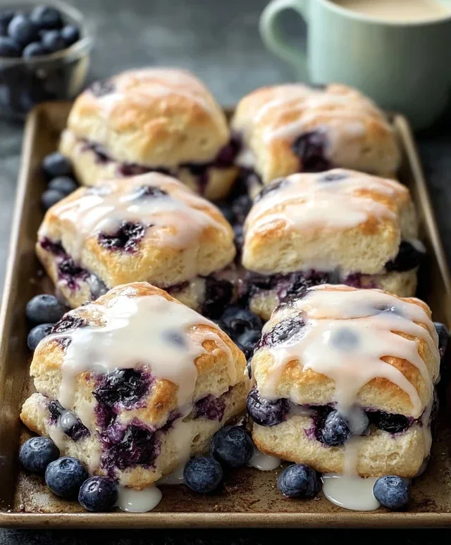 Glazed Blueberry Butter Swim Biscuits
