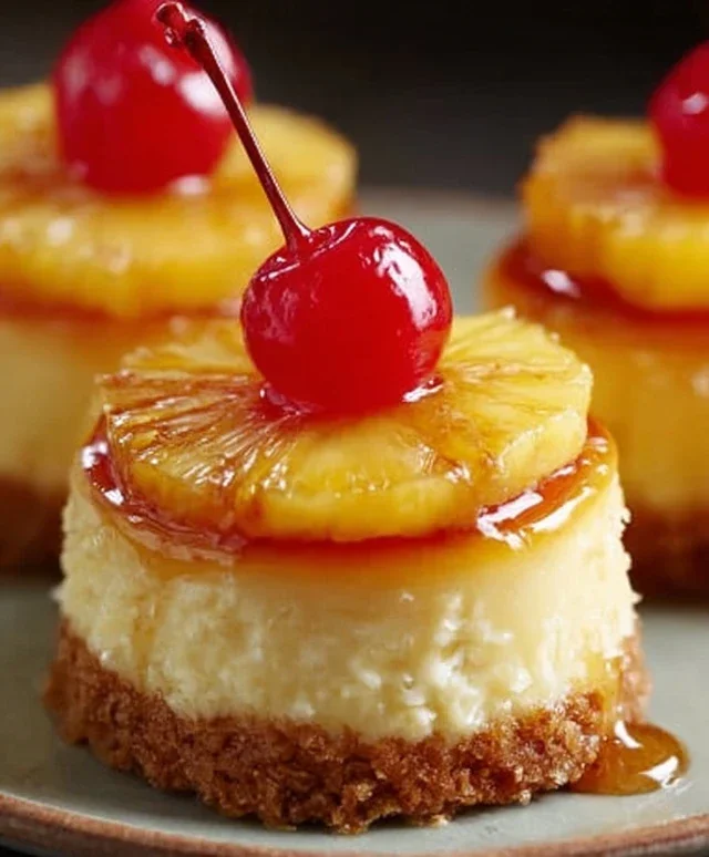 Mini Pineapple Upside-Down Cheesecakes