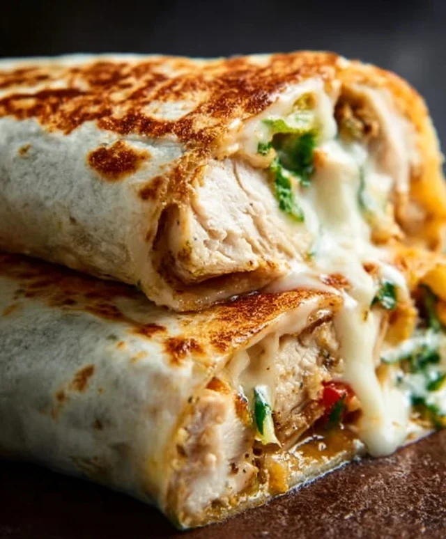 Cheesy Garlic Chicken Wraps