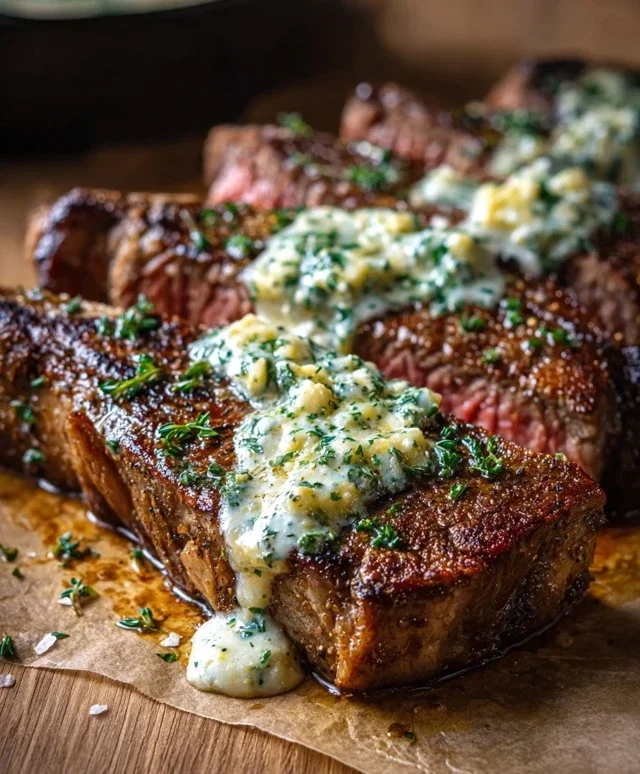 Garlic Butter Steak With Parmesan Cream Sauce