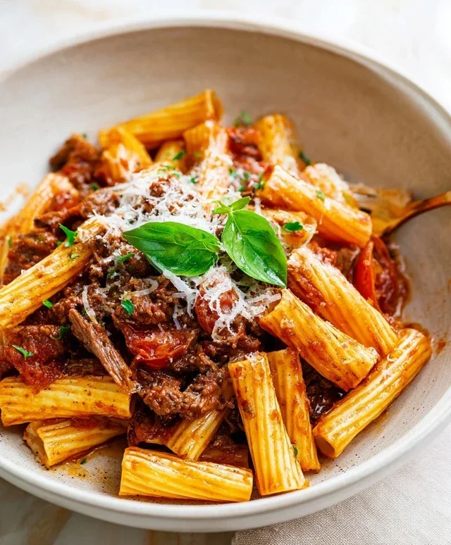 Beef Pasta in Tomato Sauce {Beef Ragu Pasta}