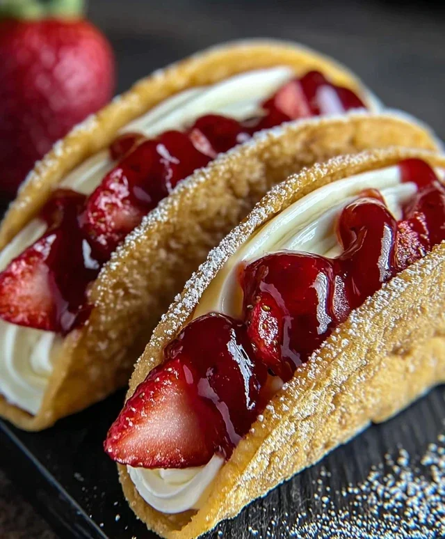 Strawberry Cheesecake Dessert Tacos