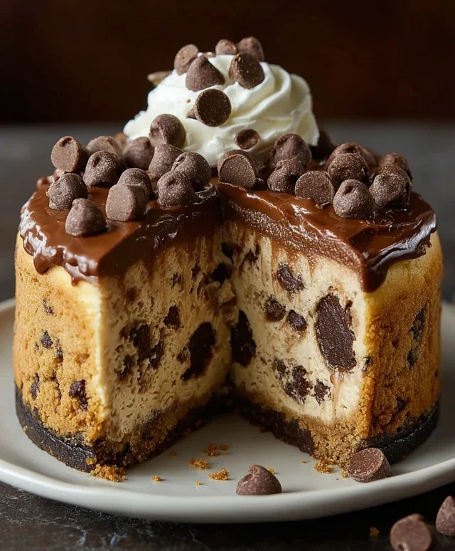 Chocolate Chip Cookie Bottomed Cheesecake