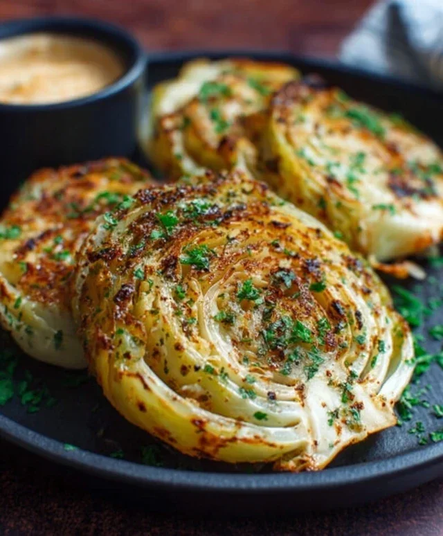 Oven Roasted Garlic Cabbage Steaks