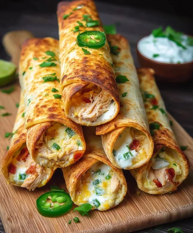 Jalapeno Popper Chicken Taquitos