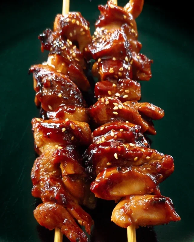 Sticky Bourbon Extract Extract Chicken Skewers