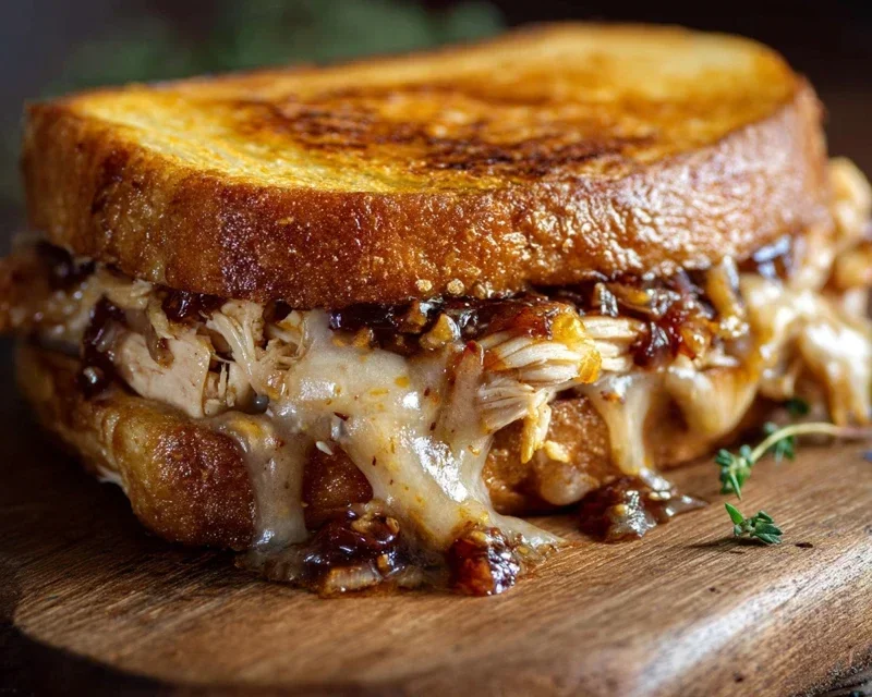 BBQ Chicken Grilled Cheese Sandwich
