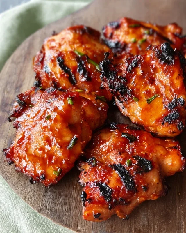 Grilled Honey Buffalo Chicken Thighs