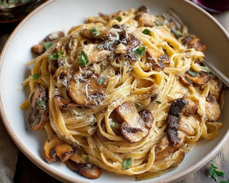 Caramelized Leek and Mushroom Gruyere Pasta