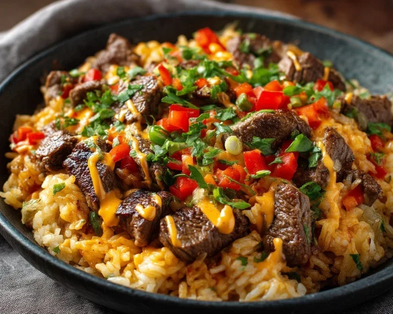 Steak Queso Rice : A Flavorful Recipe