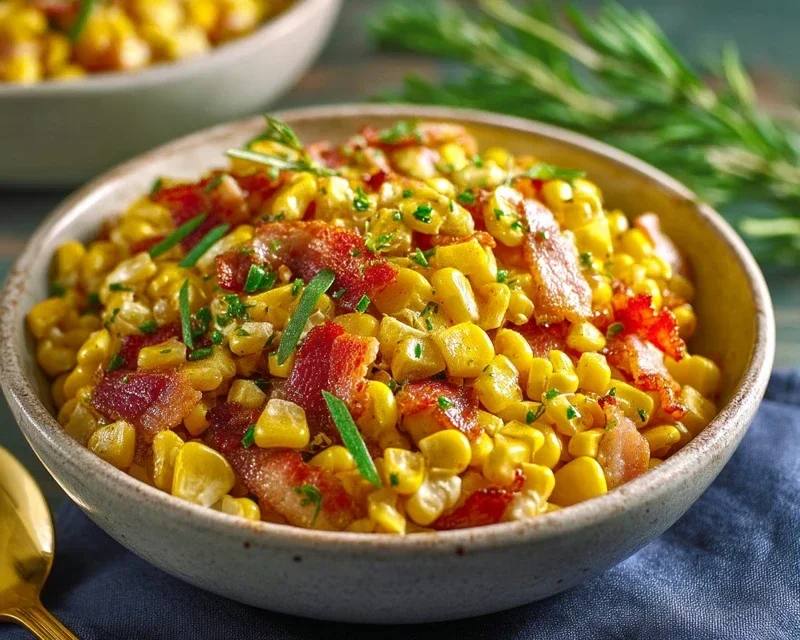 Fresh Corn and Beef Beef Bacon Side Dish