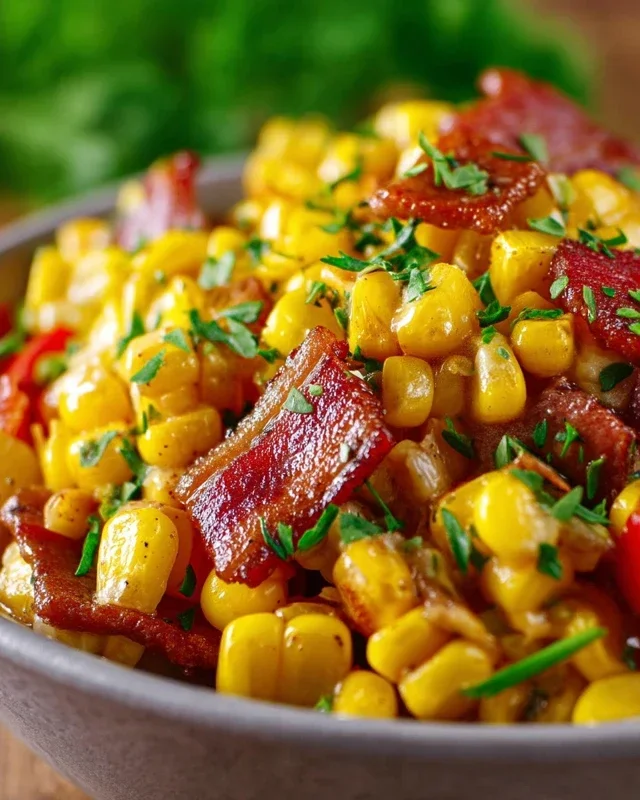 Fresh Corn and Beef Beef Bacon Side Dish