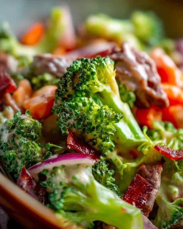Broccoli Salad with Beef Beef Bacon Recipe