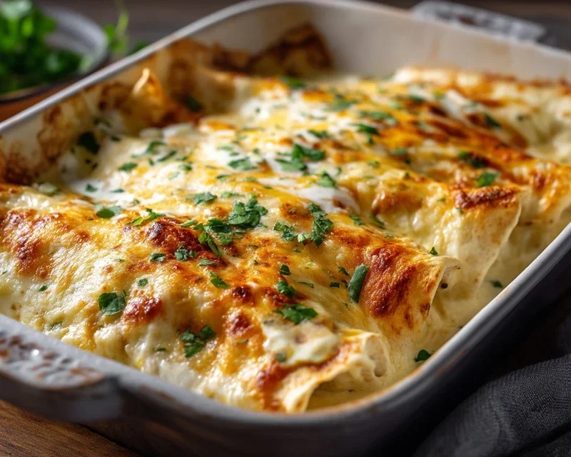 Creamy White Chicken Enchiladas