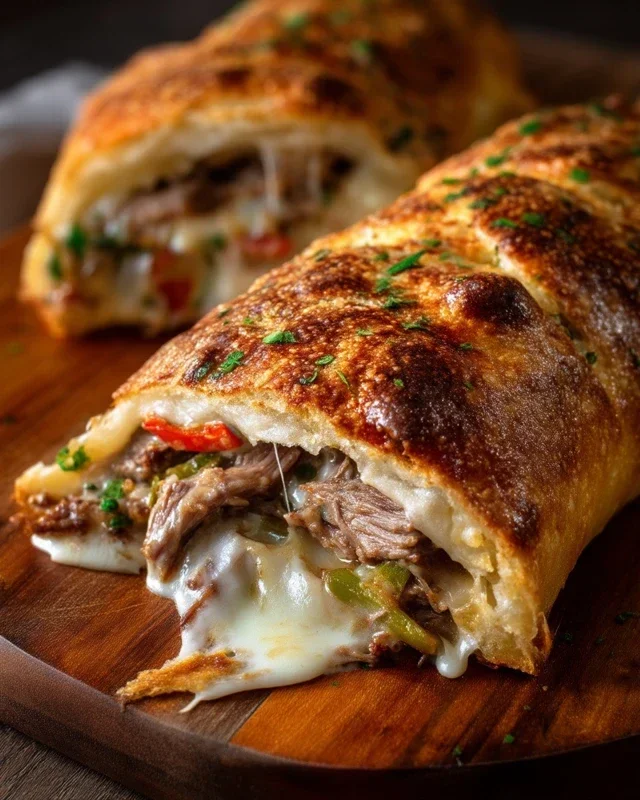 Philly Cheesesteak Stromboli