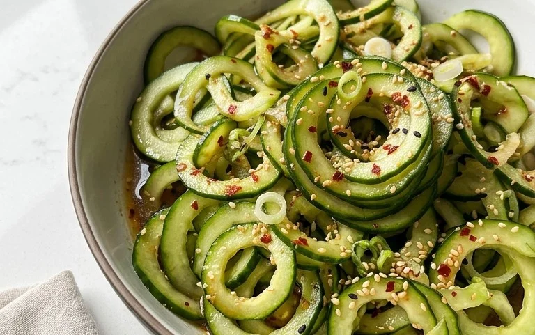 Spiral Cucumber Salad: Korean-Inspired Recipe