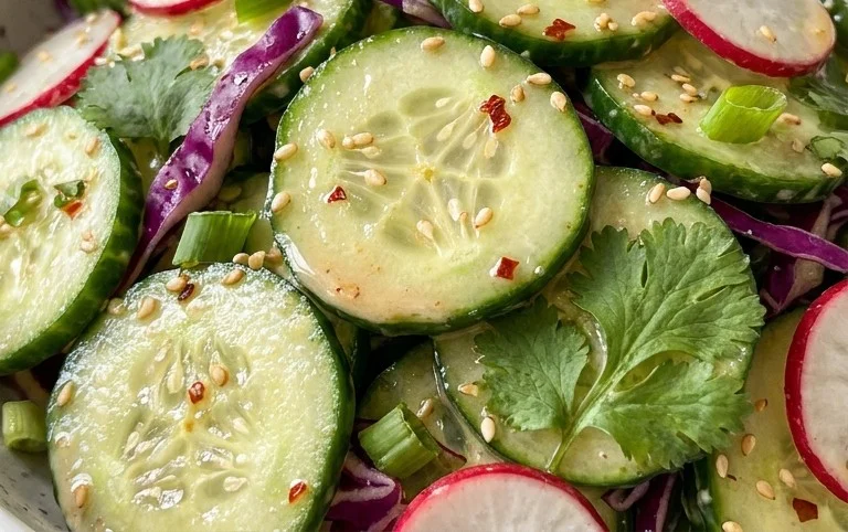 Creamy Asian Cucumber Salad Bowl