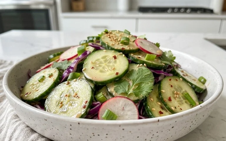 Creamy Asian Cucumber Salad Bowl