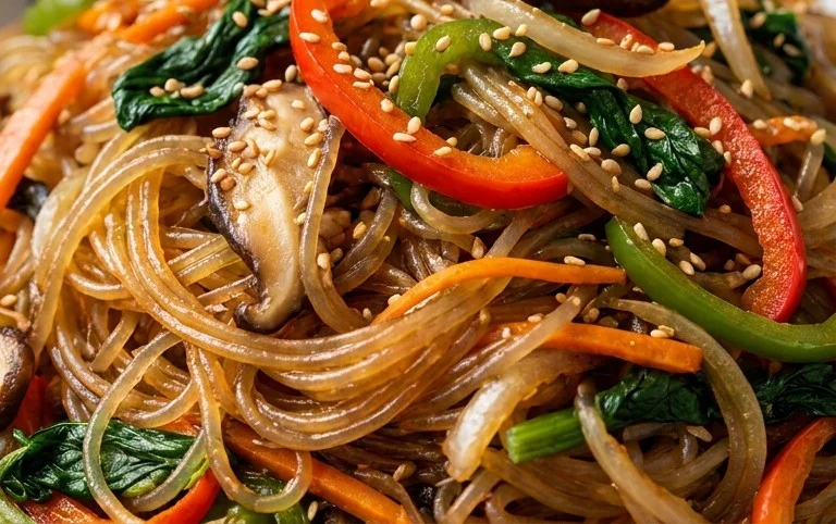Japchae (Korean Glass Noodle Stir Fry)