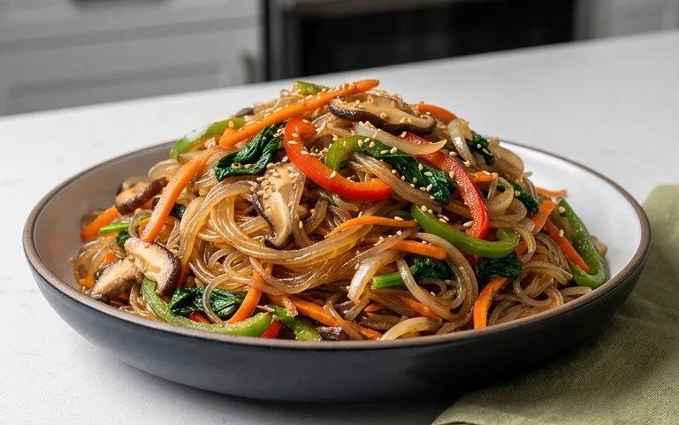 Japchae (Korean Glass Noodle Stir Fry)