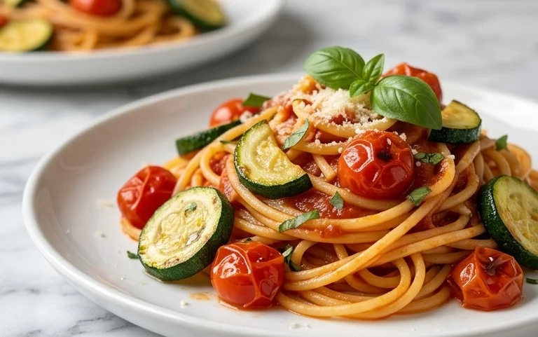 Healthy Tomato Zucchini Pasta