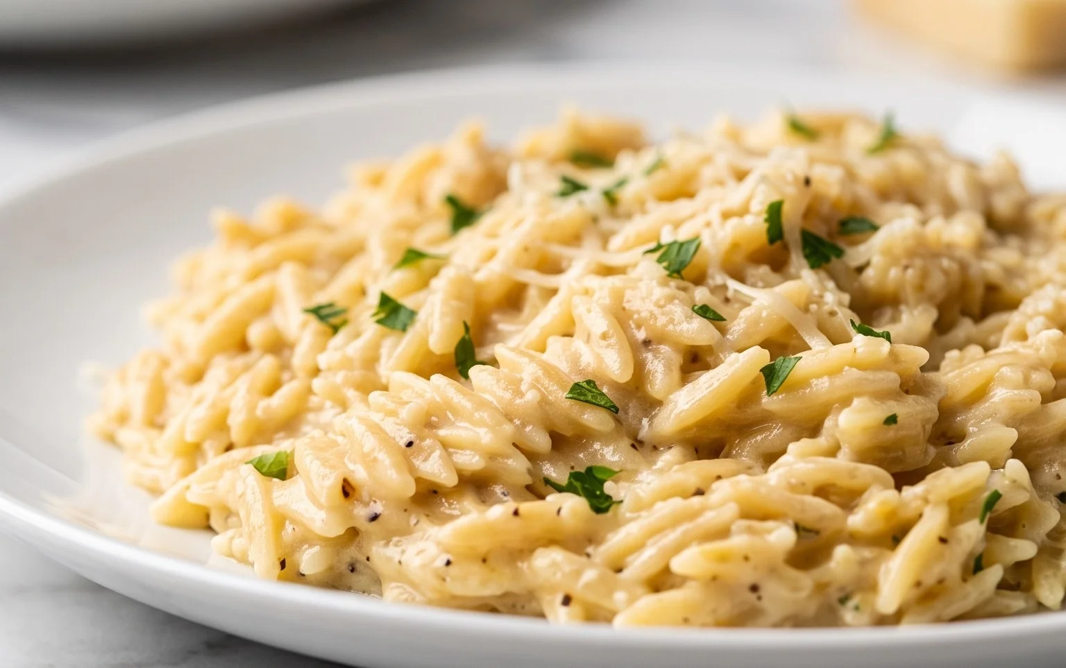 Creamy Garlic Parmesan Orzo