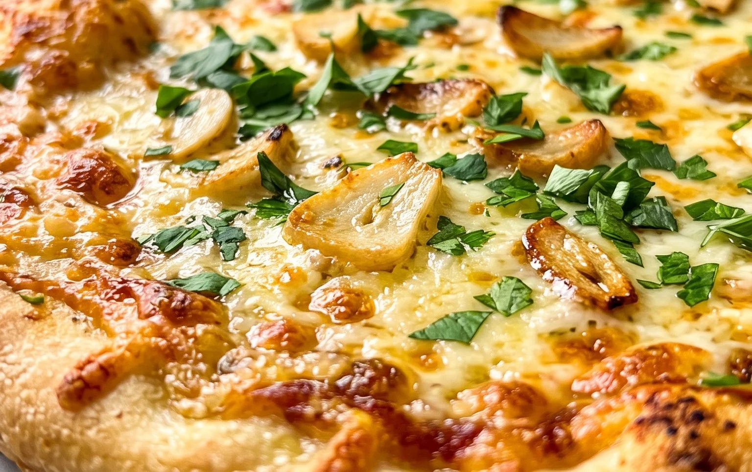 buttery garlic pizza