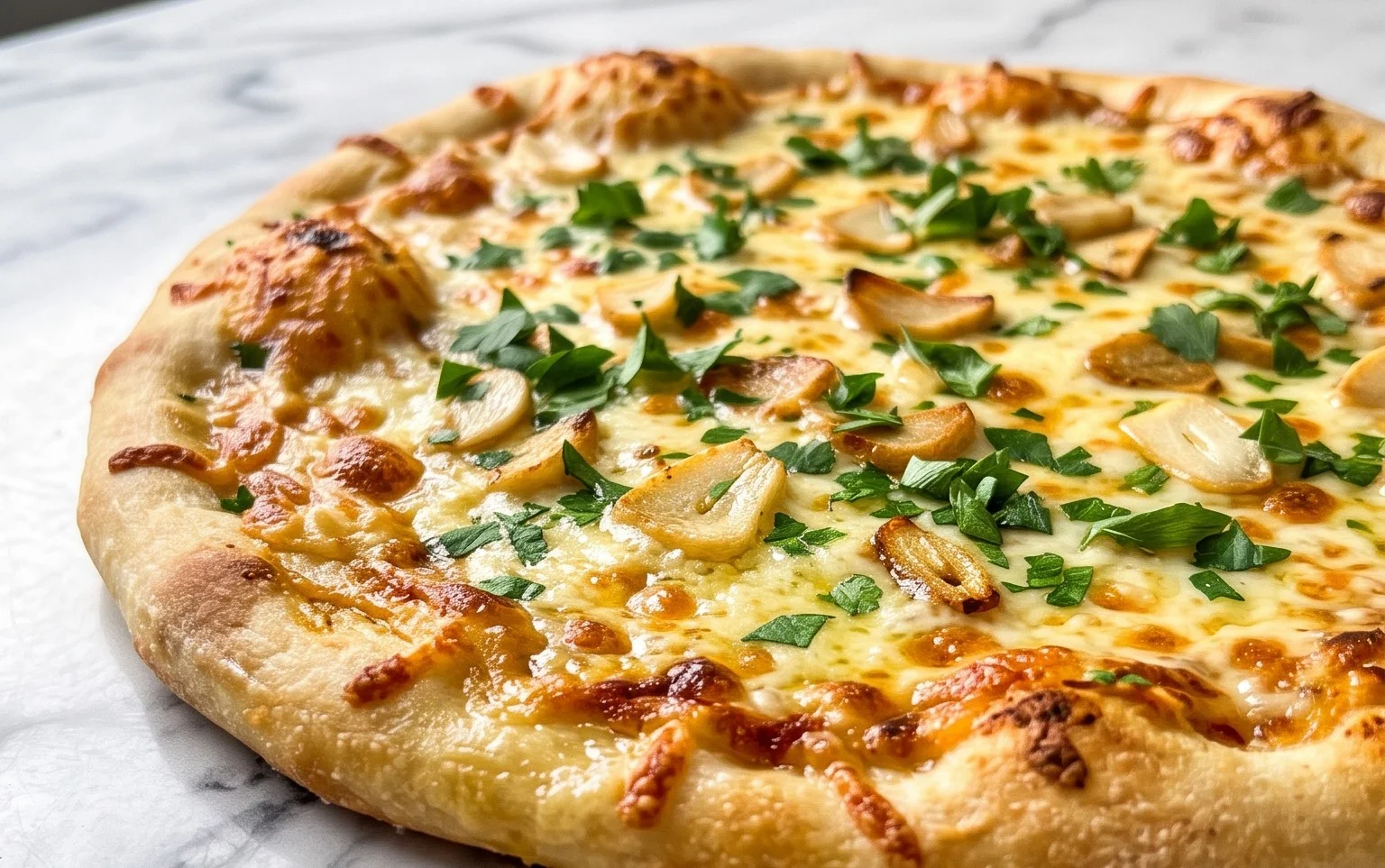 buttery garlic pizza