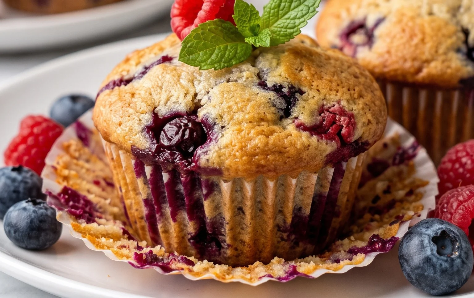Bakery Style Mixed Berry Muffins | with Frozen Berries
