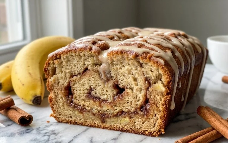Cinnamon Roll Banana Bread