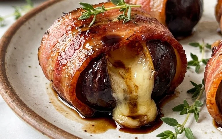 Beef Bacon Wrapped Stuffed Figs