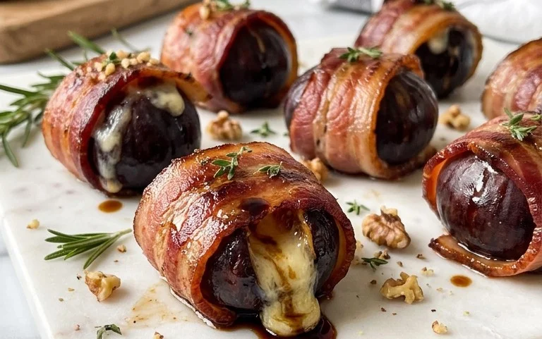 Beef Bacon Wrapped Stuffed Figs