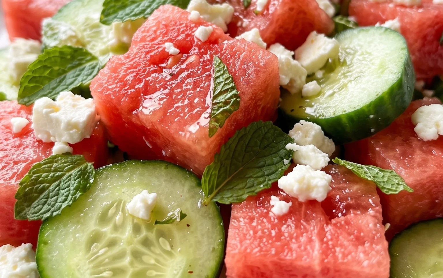 Watermelon Salad with Cucumber and Feta