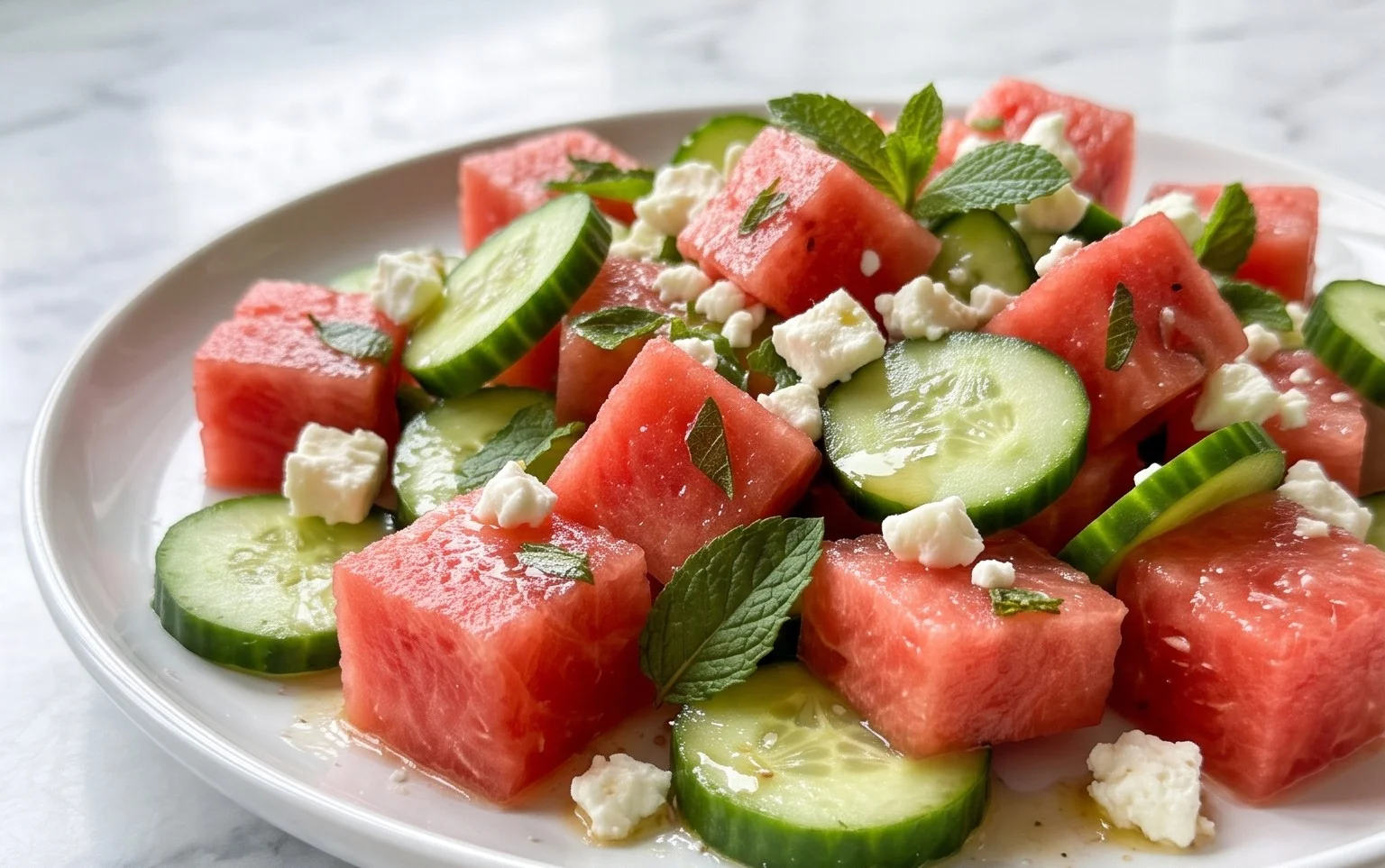 Watermelon Salad with Cucumber and Feta