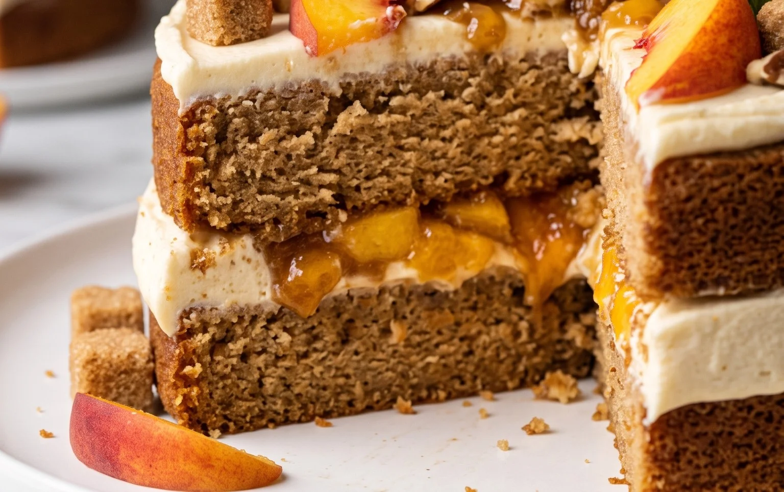 Brown Sugar Layer Cake with Peach Filling