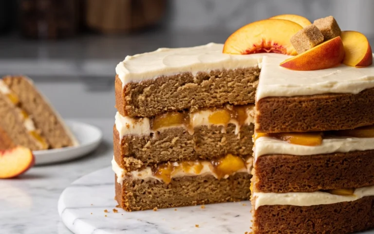 Brown Sugar Layer Cake with Peach Filling
