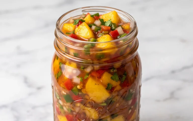 Sweet & Spicy Peach Salsa Canning Recipe