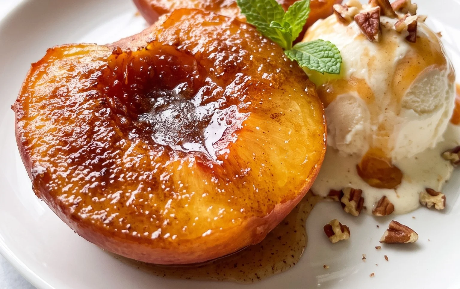 Cinnamon Sugar Baked Peaches