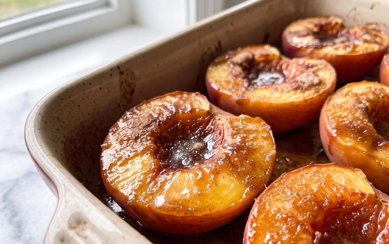 Cinnamon Sugar Baked Peaches
