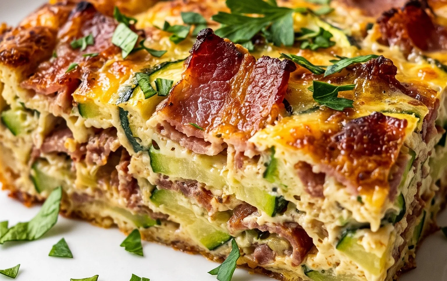 Zucchini and Beef Bacon Slice