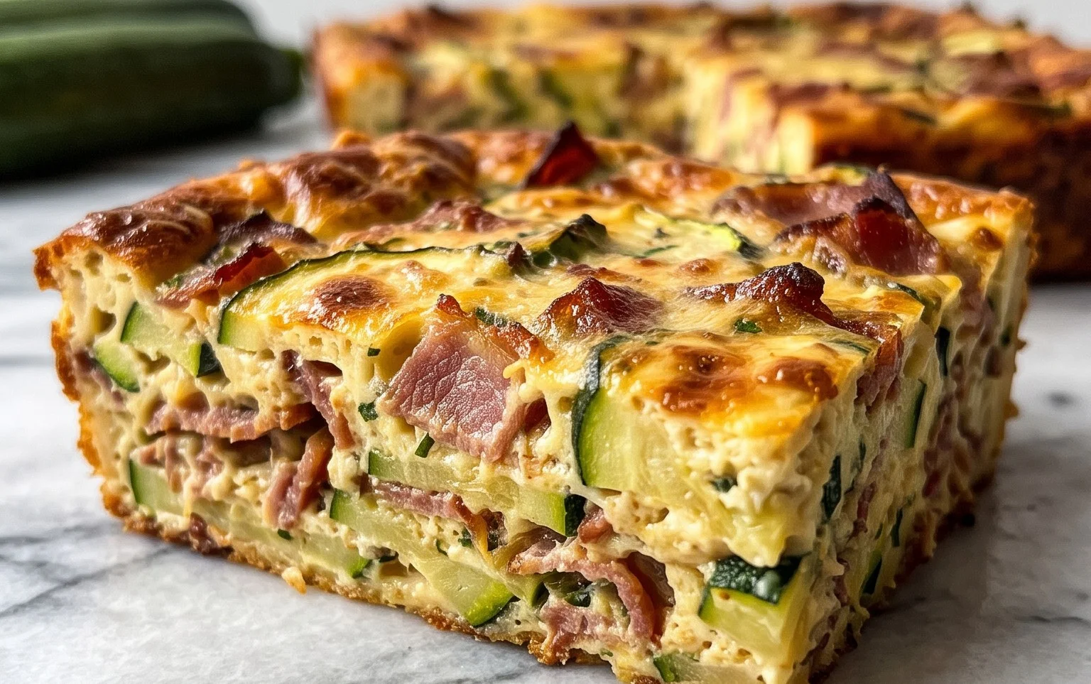 Zucchini and Beef Bacon Slice