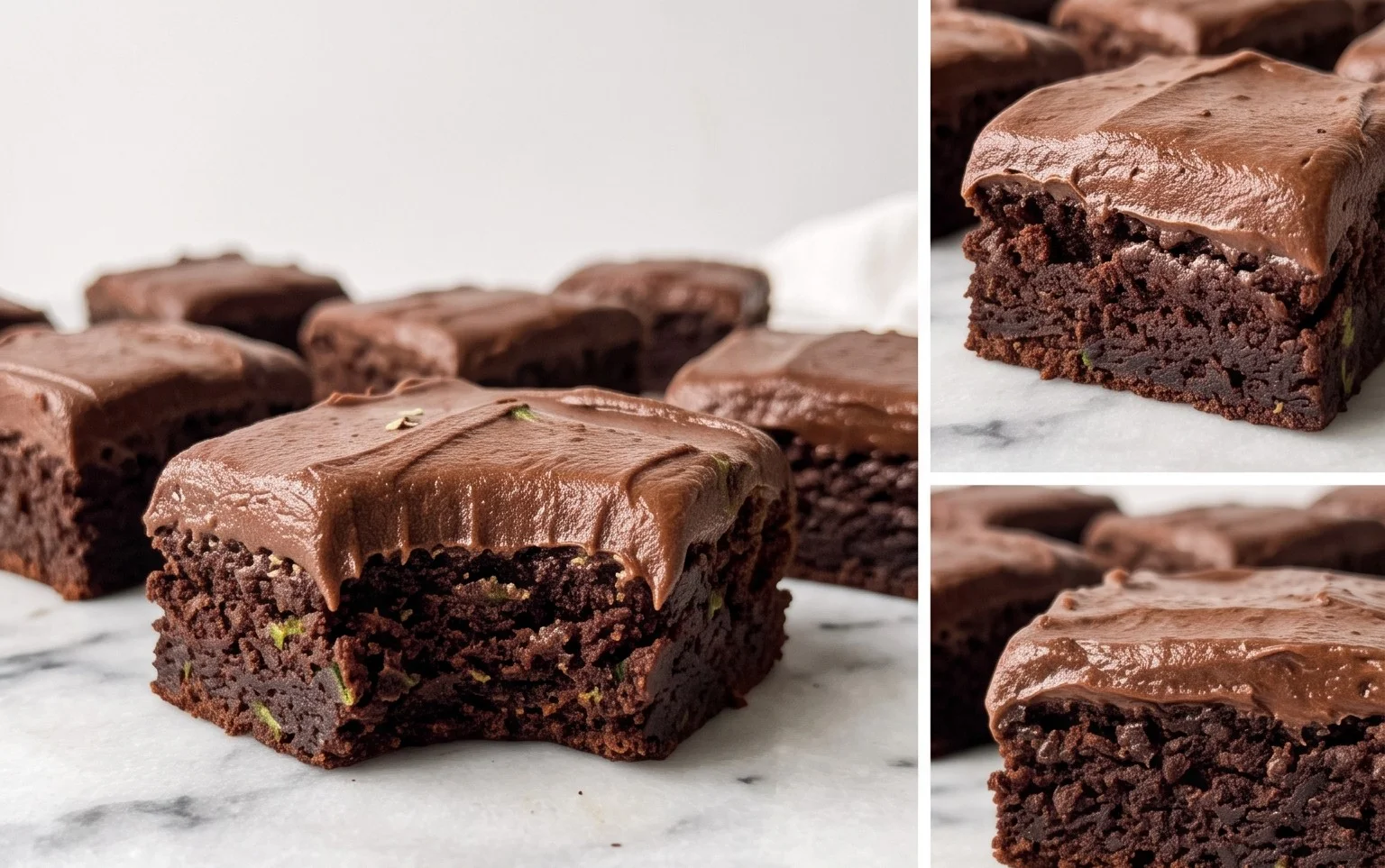 Zucchini Brownies with 1 minute Frosting!