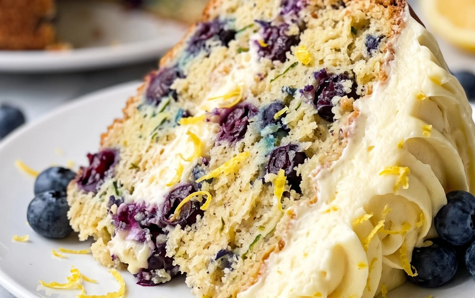 Blueberry Zucchini Cake with Lemon Buttercream