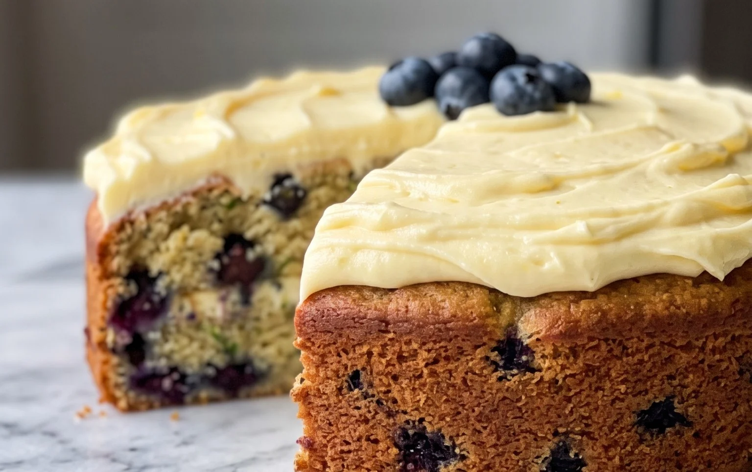 Blueberry Zucchini Cake with Lemon Buttercream