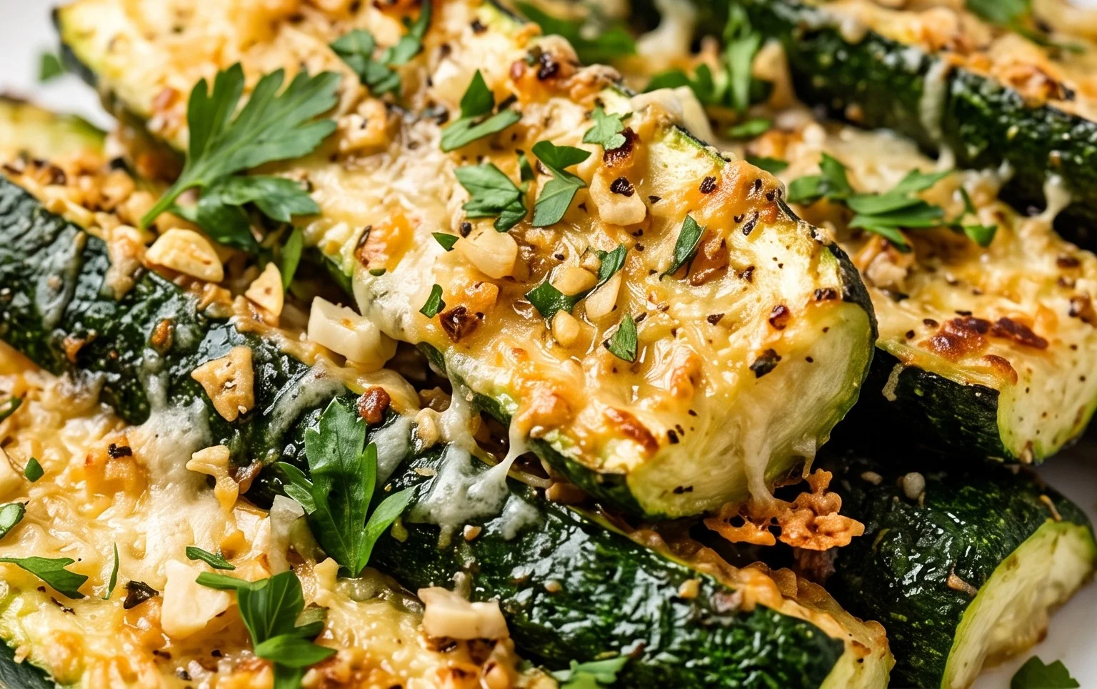 Irresistibly Crunchy Garlic Parmesan Roasted Zucchini